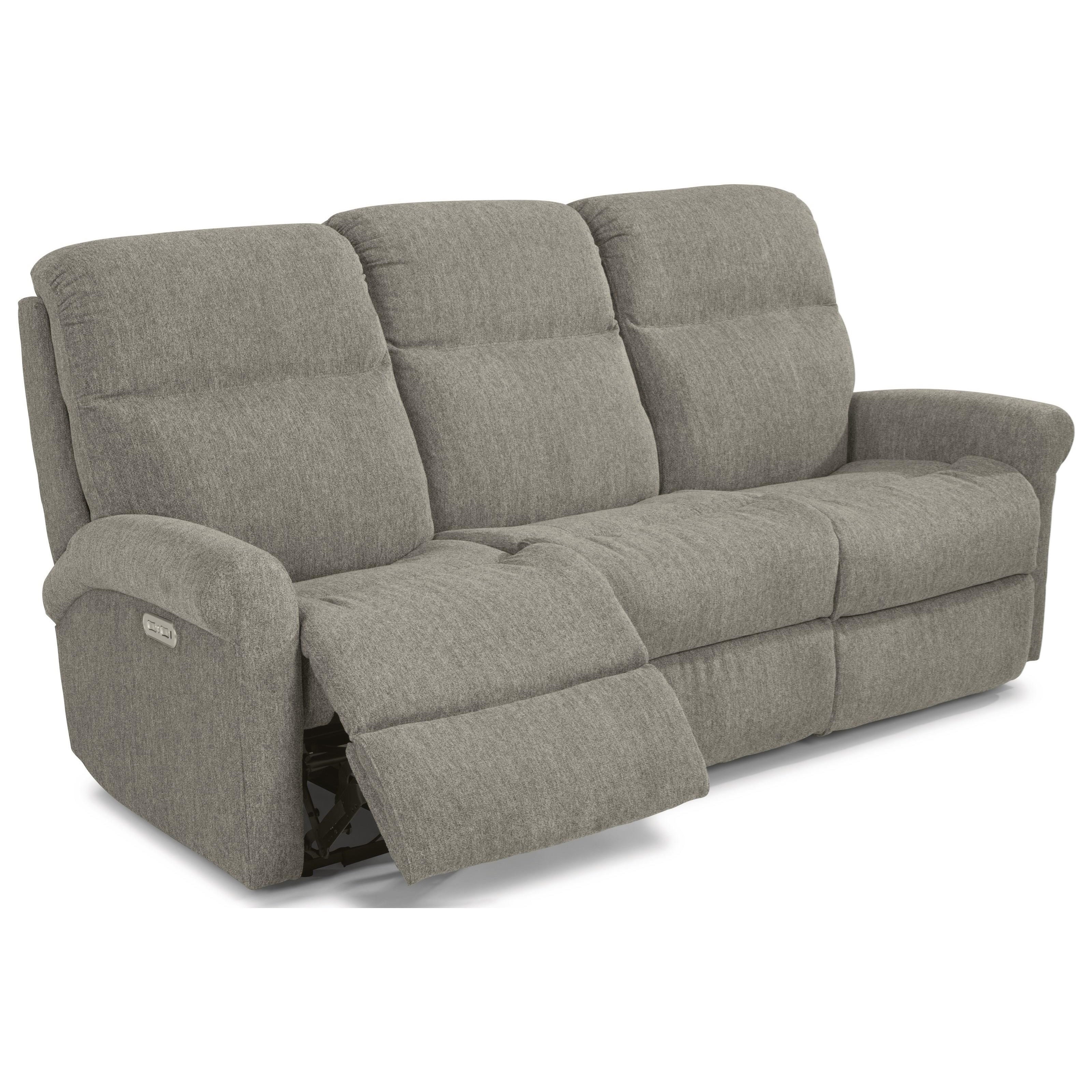 Flexsteel Davis Casual Power Reclining Sofa with USB Charging Ports